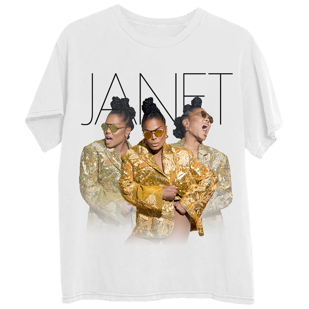 WHITE TRIPLE JANET T-SHIRT Front