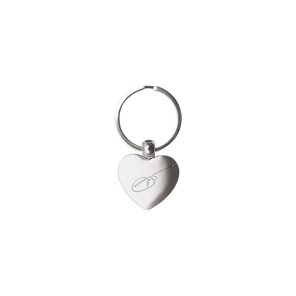 Metal Heart Keychain Featuring Cubic Zirconia Accents. - K (750256)