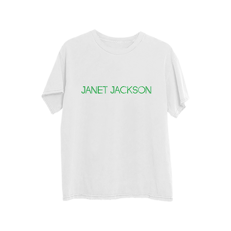 Janet Jackson White Sketch T-Shirt Front